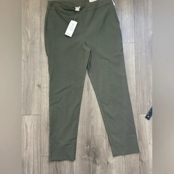 Chico's Olive Green Slimming Trousers Pants - Picture 11 of 12